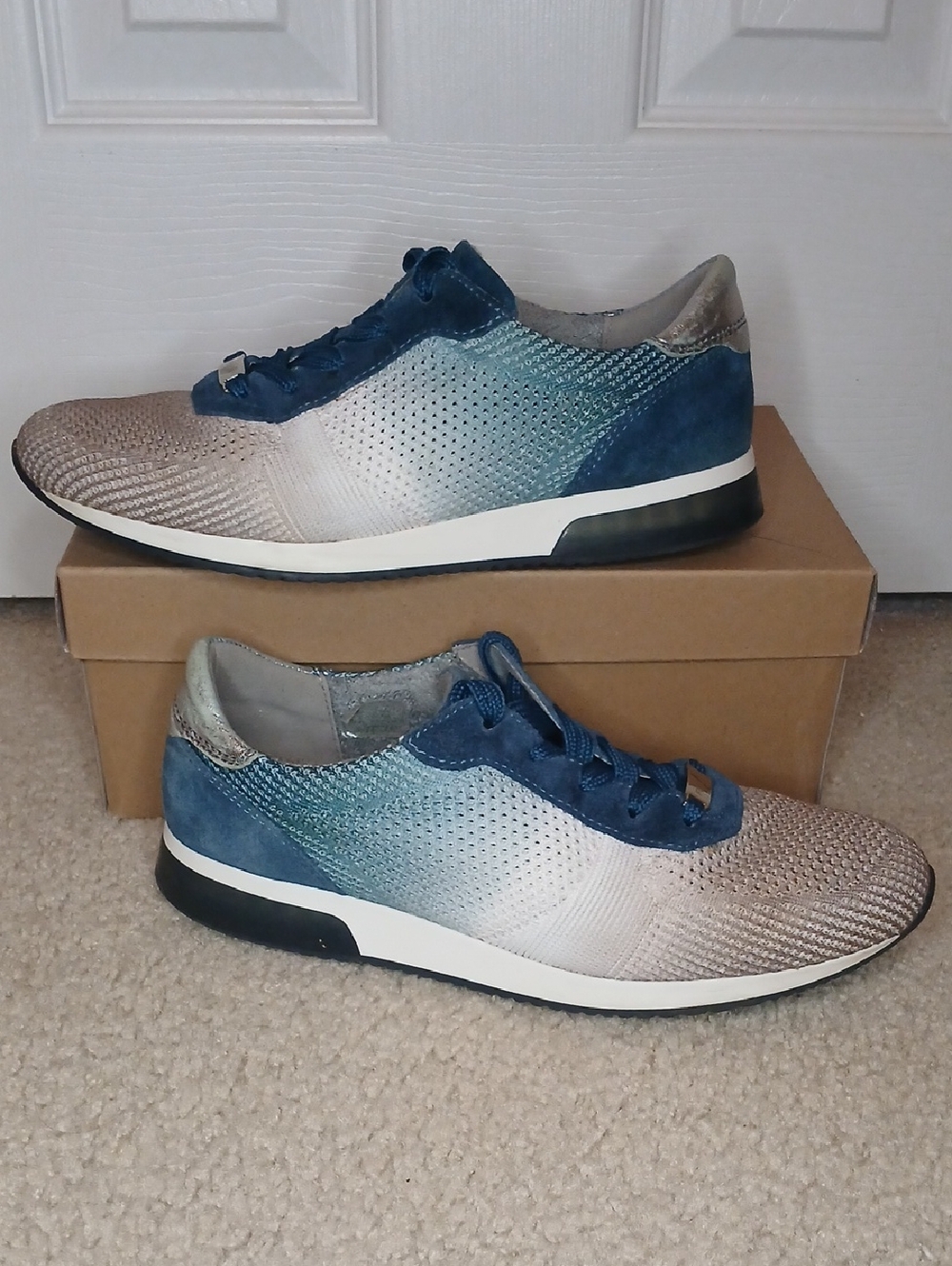 Ara Leigh Fushion4 Gradient Blue Gray Sneakers Womens 6.5